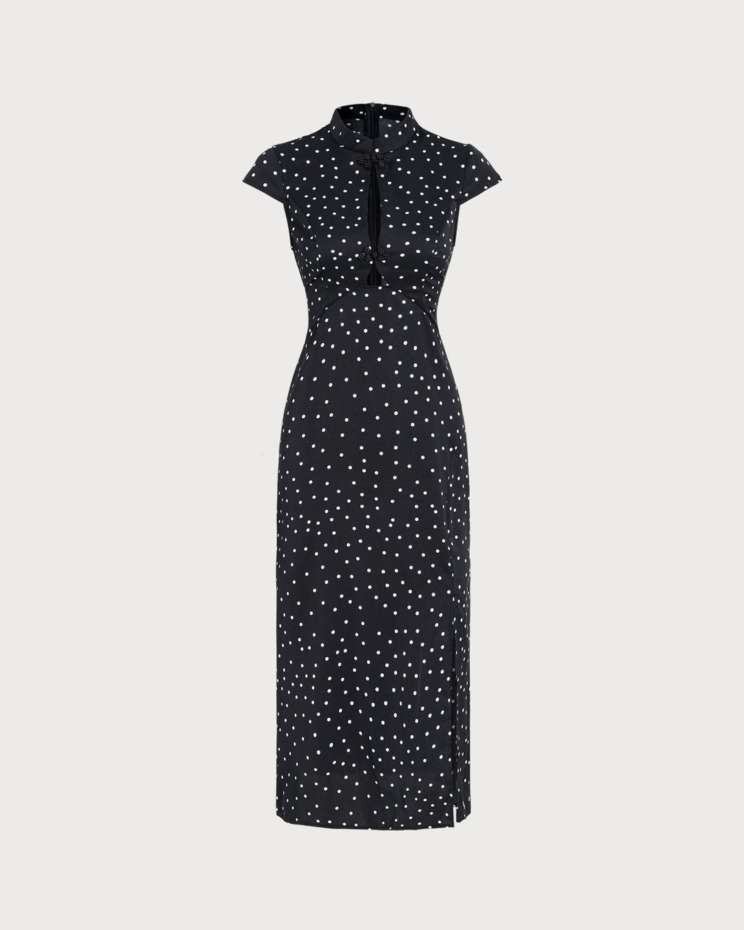 Black Mandarin  Midi Dress