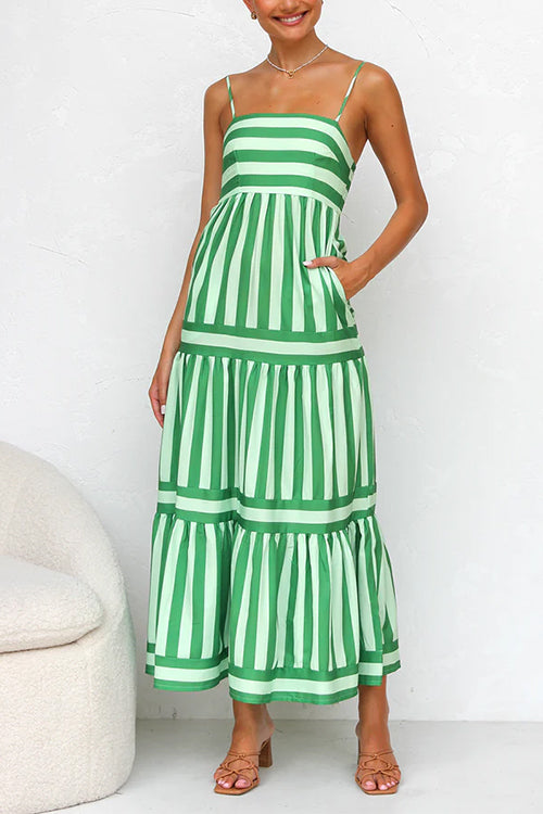 Block Striped Maxi Dress