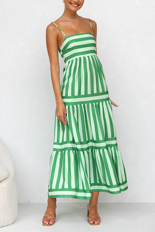 Block Striped Maxi Dress