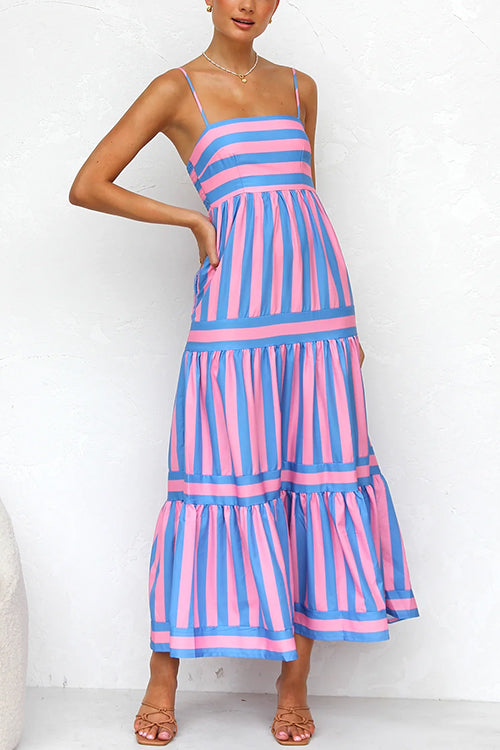 Block Striped Maxi Dress