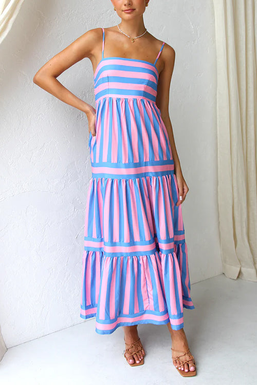Block Striped Maxi Dress