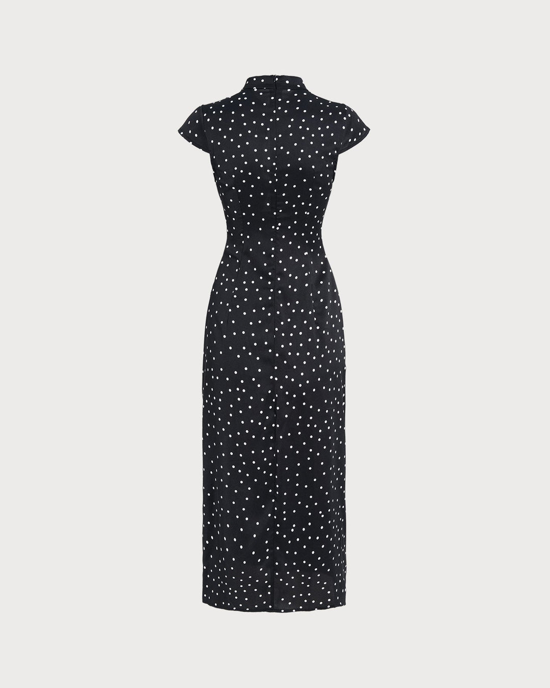 Black Mandarin  Midi Dress