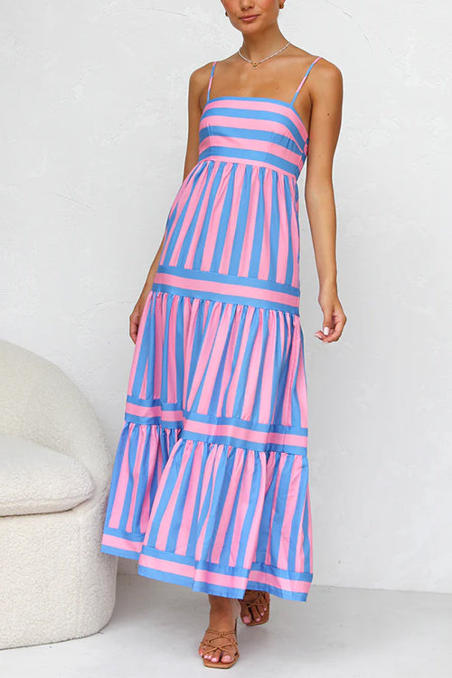 Block Striped Maxi Dress