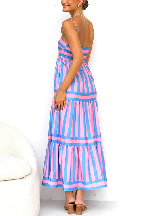 Block Striped Maxi Dress