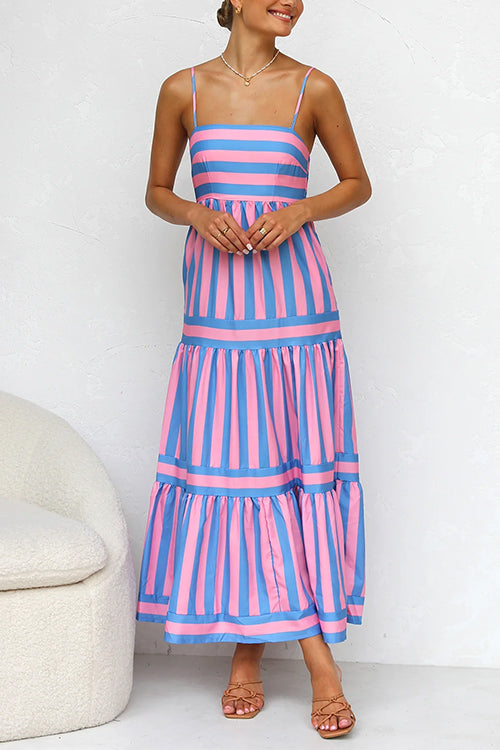 Block Striped Maxi Dress