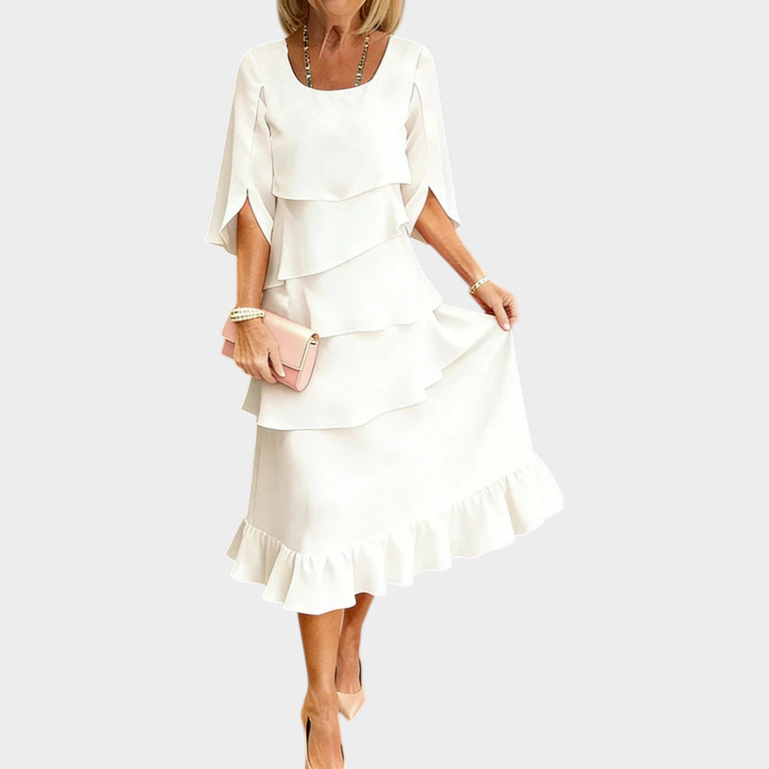 Isabelle™ | Layered Ruffle Midi Dress