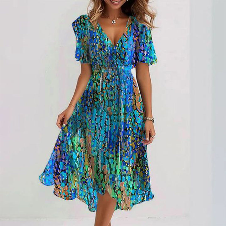 Amelia™ | Chic Blue Midi Dress