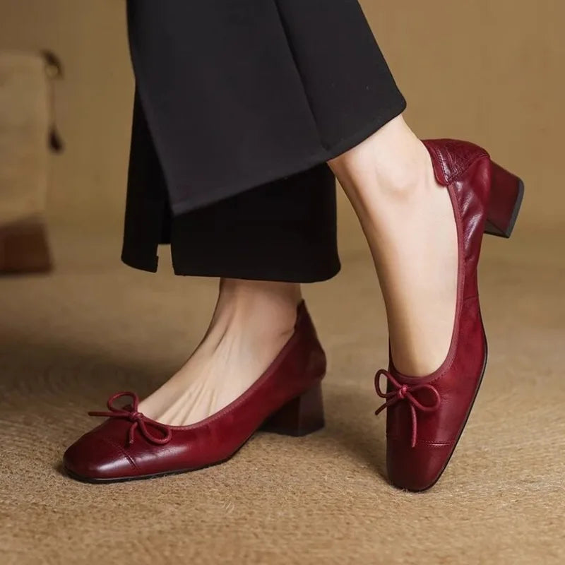 Celeste | Celeste Retro Square-Toe Block Heels