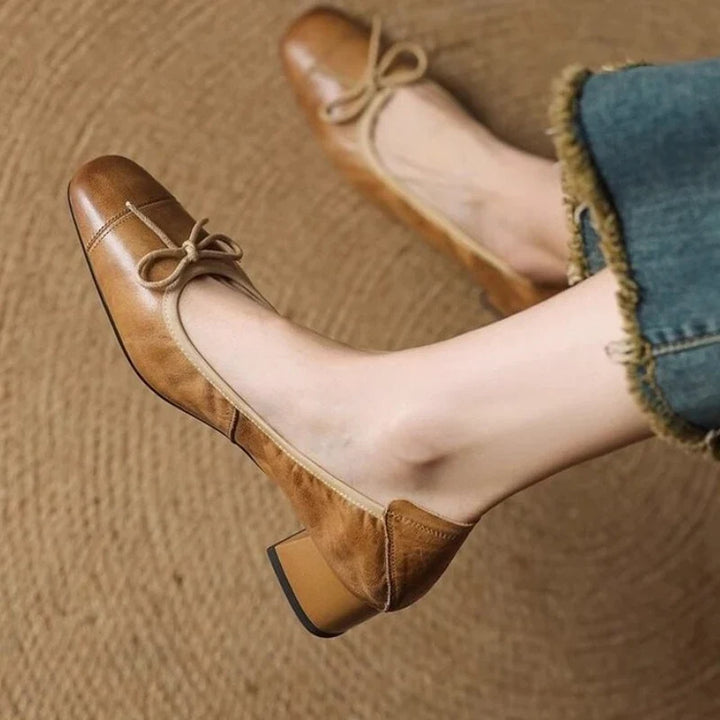 Celeste | Celeste Retro Square-Toe Block Heels