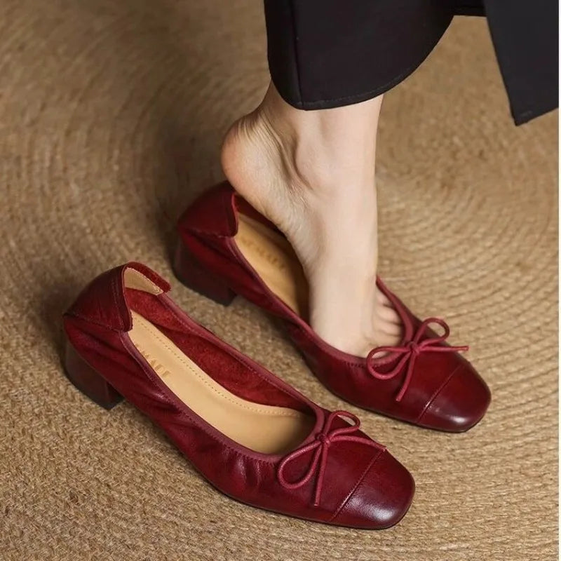 Celeste | Celeste Retro Square-Toe Block Heels