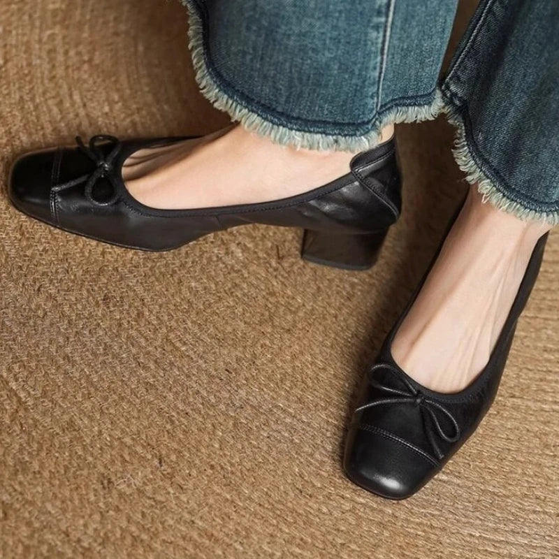 Celeste | Celeste Retro Square-Toe Block Heels