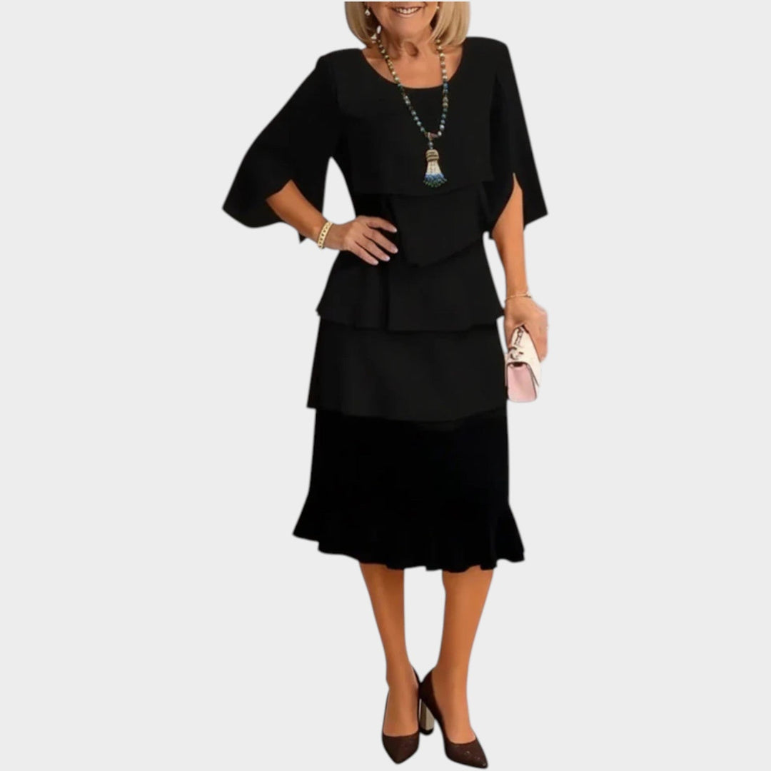 Isabelle™ | Layered Ruffle Midi Dress