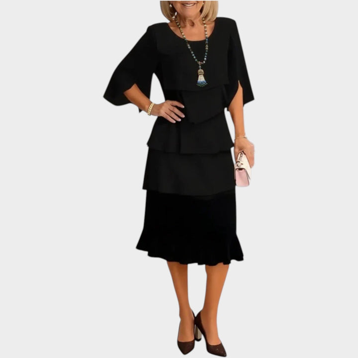Isabelle™ | Layered Ruffle Midi Dress