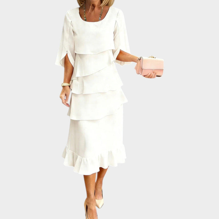 Isabelle™ | Layered Ruffle Midi Dress